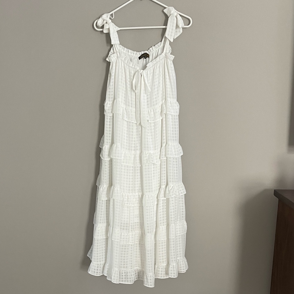 White Tiered Maxi Dress